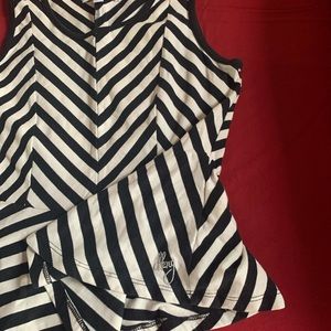 DKNY Striped Black & White Top